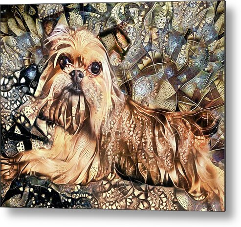 Brussels Griffon Metal Print featuring the mixed media A Brussels Griffon Dog Named Winston by Peggy Collins