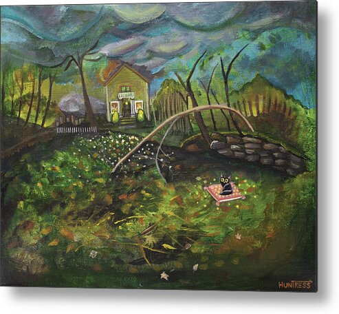 Procrastination Metal Print featuring the painting A Deadline Approaches by Mindy Huntress