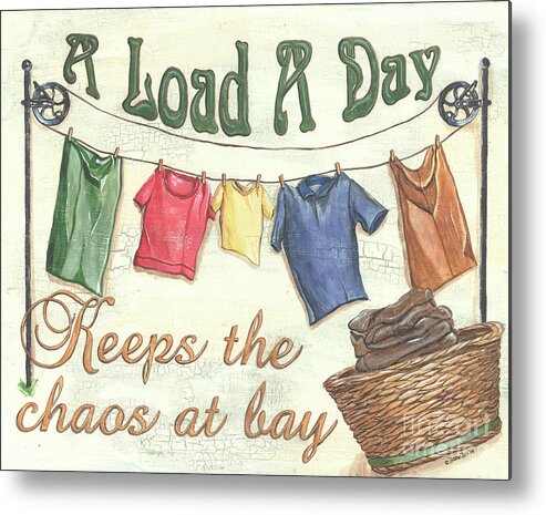 Laundry Metal Print featuring the painting A Load A Day by Debbie DeWitt