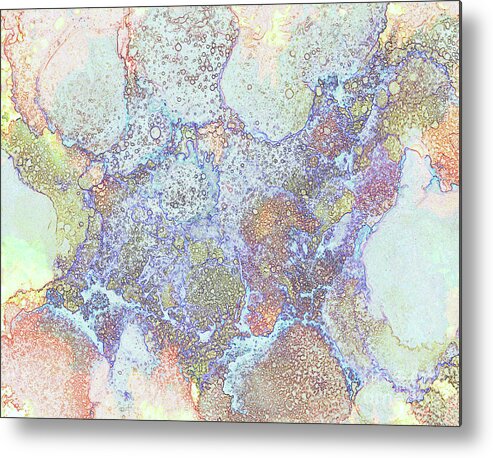 Abstract Metal Print featuring the mixed media Abstract Design 181 by Lucie Dumas