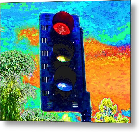 Abstract Metal Print featuring the photograph Abstract Traffic Light by Andrew Lawrence