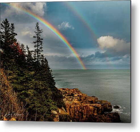 Acadia Metal Print featuring the photograph Acadia Double Rainbow by William Christiansen