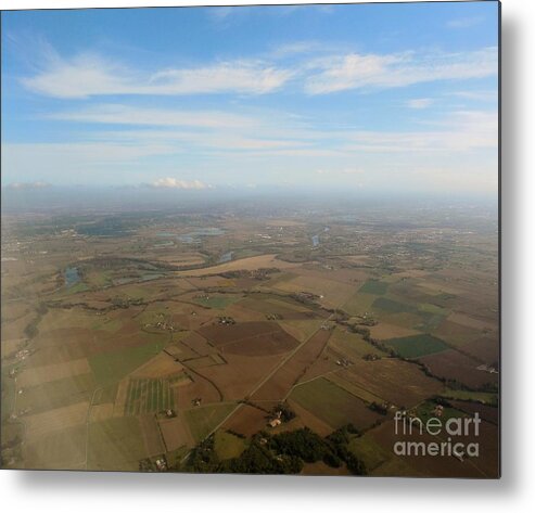 Aerial Metal Print featuring the photograph Aerial French Countryside IX by Aisha Isabelle