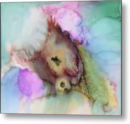 Flower Metal Print featuring the painting Alcohol Ink Flower by Karin Eisermann