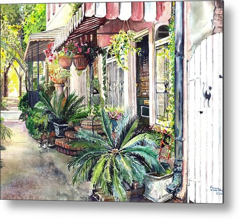 Savannah Metal Print featuring the painting Alley Cats by Merana Cadorette