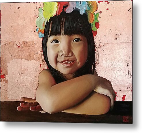 Gift For Mom Metal Print featuring the painting Aloha by Thu Nguyen