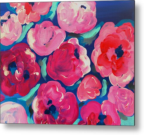 Floral Art Metal Print featuring the painting Amore by Beth Ann Scott
