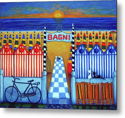 Italy Metal Print featuring the painting An Italian Summer's End by Lisa Lorenz