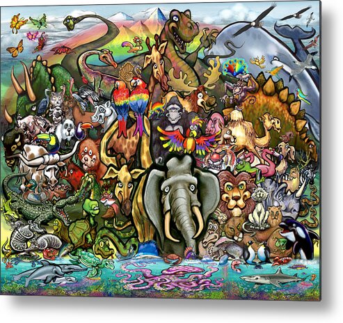 Animal Metal Print featuring the digital art Animals of Planet Earth by Kevin Middleton