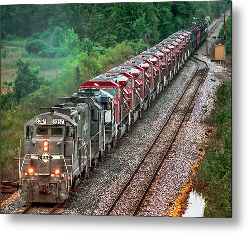 Railroad Metal Print featuring the photograph Anne P. Baker Gallery Steel Rails Show 17 by Jim Pearson