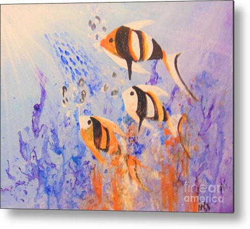 Fish Metal Print featuring the painting Aquarium by Saundra Johnson
