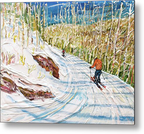 Aspen Metal Print featuring the painting Aspens at Aspen by Pete Caswell