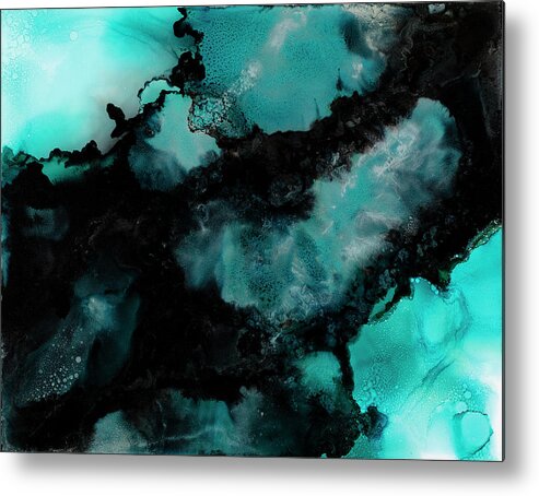 Teal Metal Print featuring the painting Atoll by Tamara Nelson