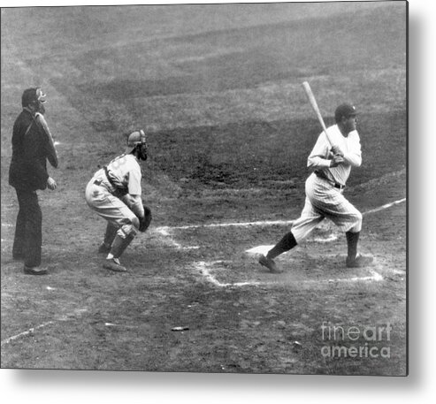 American League Baseball Metal Print featuring the photograph Babe Ruth by National Baseball Hall Of Fame Library