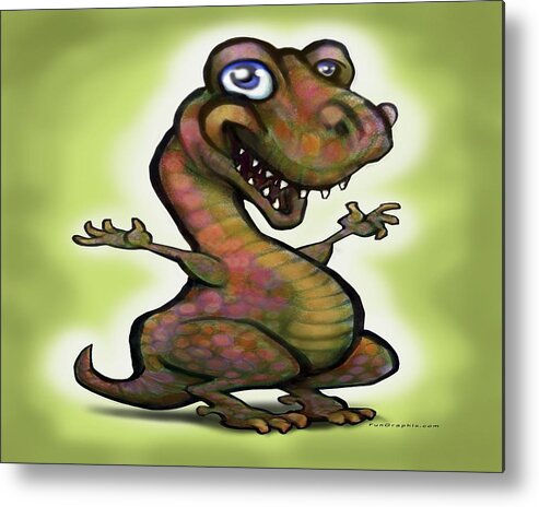 Baby Metal Print featuring the painting Babysaurus Rex by Kevin Middleton