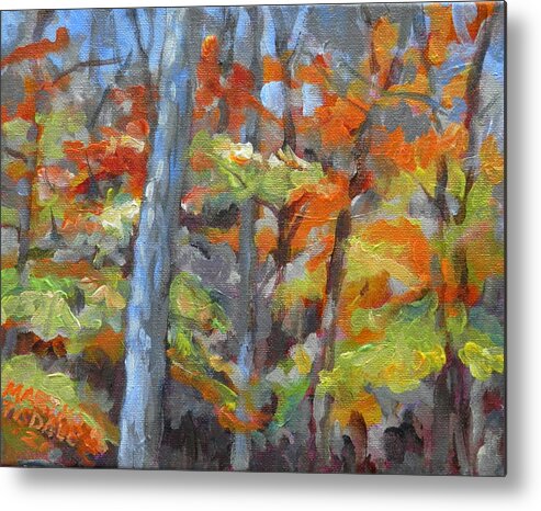 Fall Foliage Metal Print featuring the painting Backyard Fall 2 by Martha Tisdale