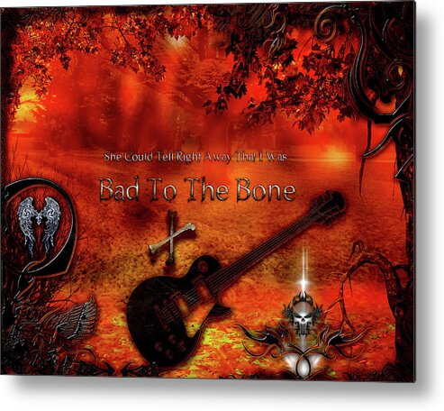 Bad To The Bone Metal Print featuring the digital art Bad To The Bone by Michael Damiani