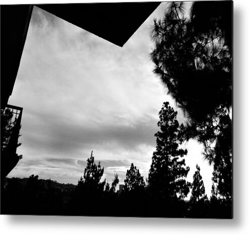 B/w Metal Print featuring the photograph Balcony Sky by Andrew Lawrence