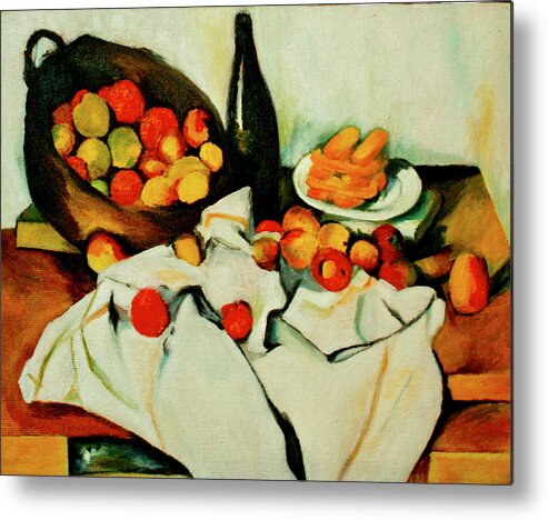 Cézanne Metal Print featuring the painting Basket of Apples by Tracy Hutchinson