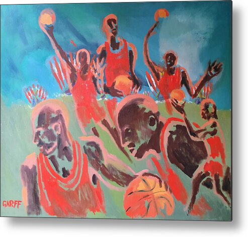 Enrico Garff Metal Print featuring the painting Basketball Soul by Enrico Garff