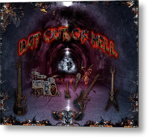 Bat Out Of Hell Metal Print featuring the digital art Bat Out Of Hell by Michael Damiani
