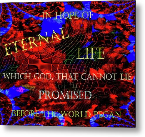 Bible Metal Print featuring the digital art Before the World Began by Norman Brule