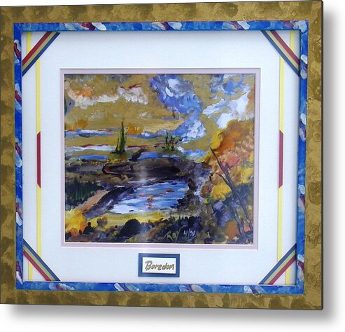 Landscape Metal Print featuring the painting Boredom Framed by Ray Khalife