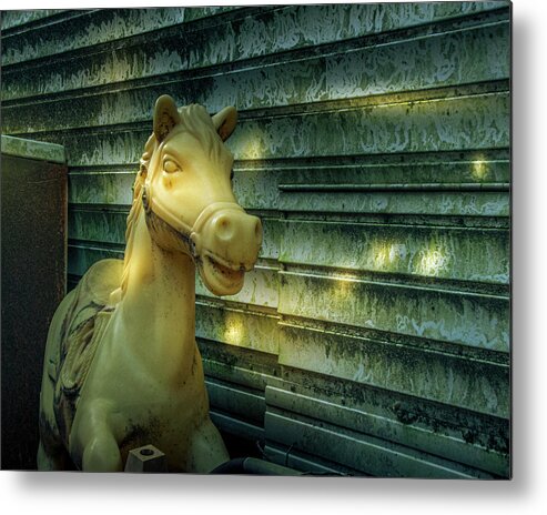 Abandon Metal Print featuring the photograph Bright Abandoned Hobby Horse by Kristia Adams