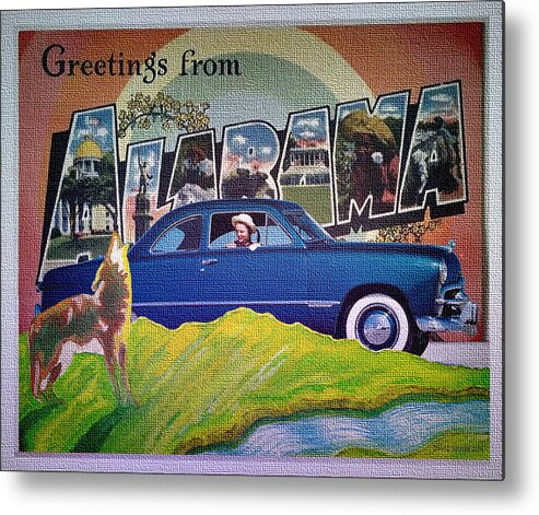 Dixie Road Trips Metal Print featuring the digital art Dixie Road Trips / Alabama by David Squibb