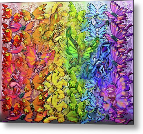Butterfly Metal Print featuring the digital art Butterflies Faeries Rainbow by Kevin Middleton