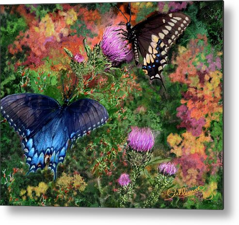 Butterflies Metal Print featuring the digital art Butterfly Garden by Marilyn Cullingford