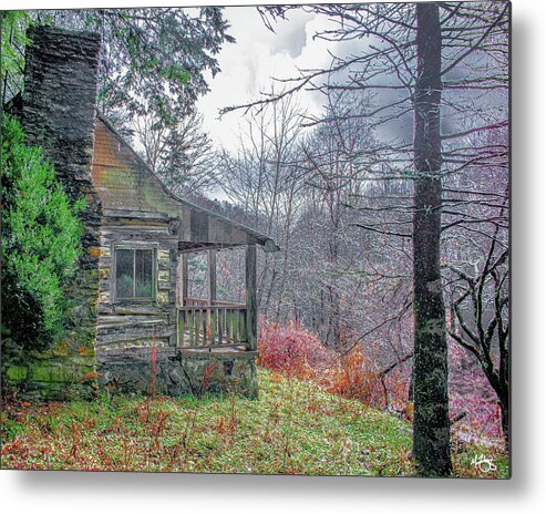 Cabin Metal Print featuring the photograph Cabin in Western North Carolina off Max Patch Road by Mike Fleming