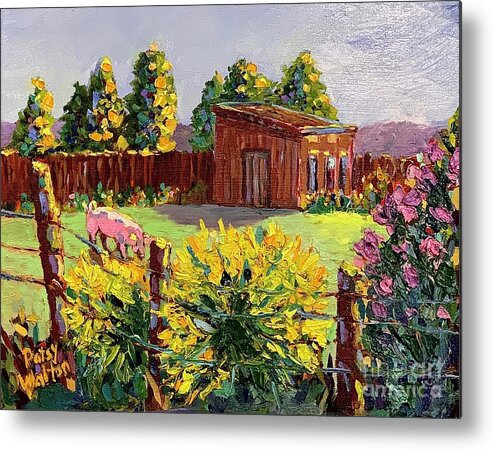 Chamesa Metal Print featuring the painting Chamesa In Bloom by Patsy Walton