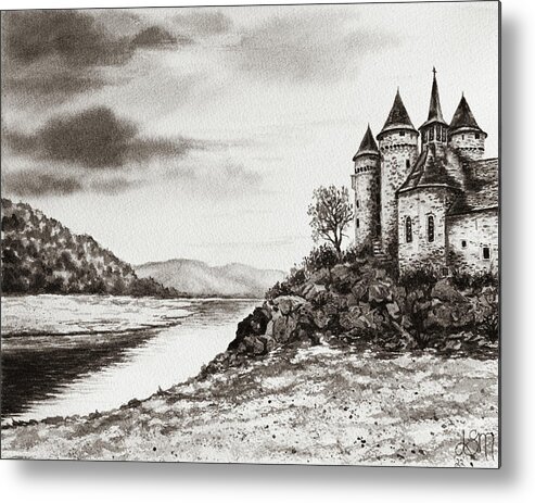 Art Metal Print featuring the painting Chateau du Val by Linda Shannon Morgan