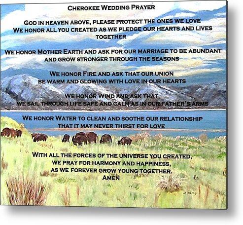 Prayer Metal Print featuring the digital art Cherokee Wedding Prayer by Linda Feinberg