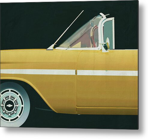 Chevrolette Metal Print featuring the painting Chevrolette Impala 1959 Convertible by Jan Keteleer