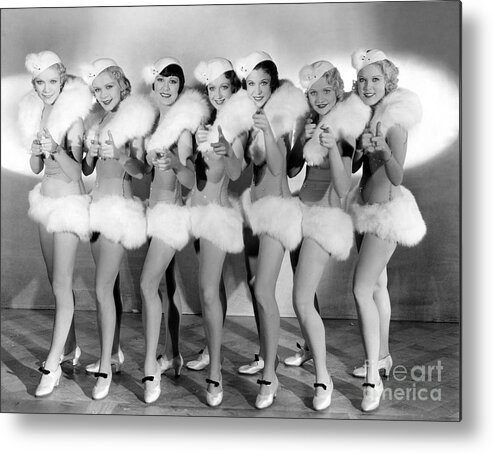 Musical Metal Print featuring the photograph Chorus Girls 42nd Street 1933 by Sad Hill - Bizarre Los Angeles Archive