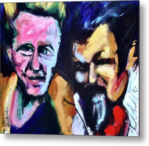 Portrait Metal Print featuring the painting Christopher and Julian by Les Leffingwell