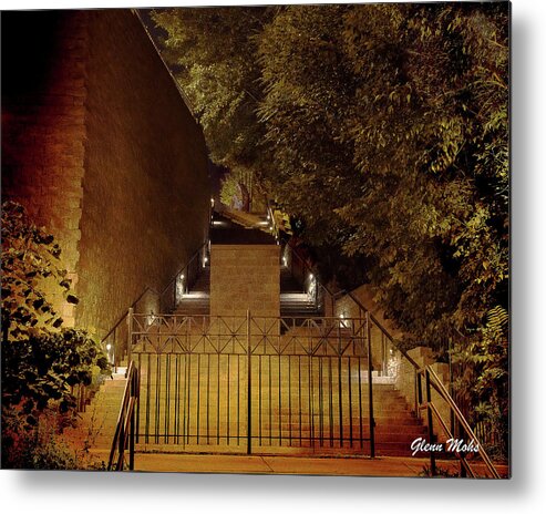 Street Photography Metal Print featuring the photograph City Stairs by GLENN Mohs