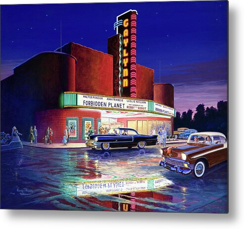 Gaylynn Metal Print featuring the painting Classic Debut - The Gaylynn Theatre by Randy Welborn