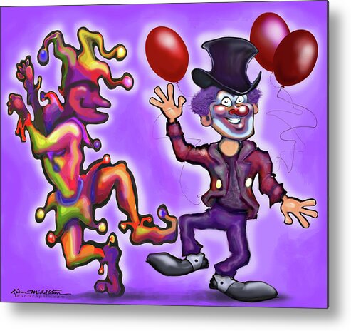 Clown Metal Print featuring the digital art Clowns by Kevin Middleton