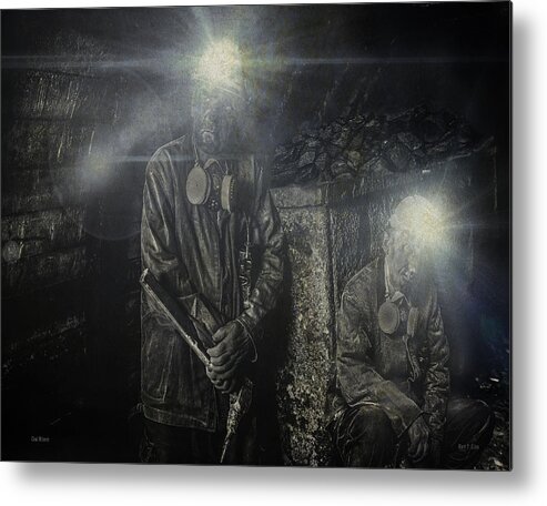 Coal Metal Print featuring the digital art Coal Miners by Mark Allen