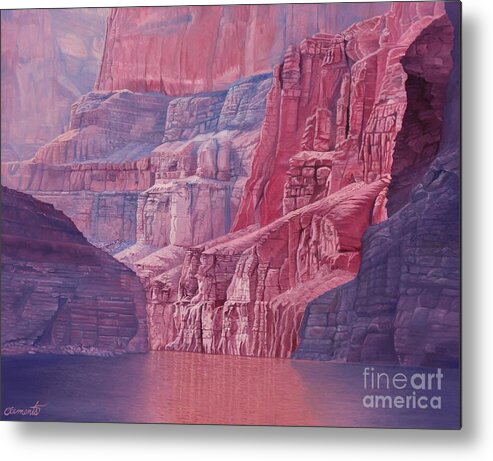Colorado River Metal Print featuring the painting Colorado river passage into the Grand Canyon by Barbara Clements