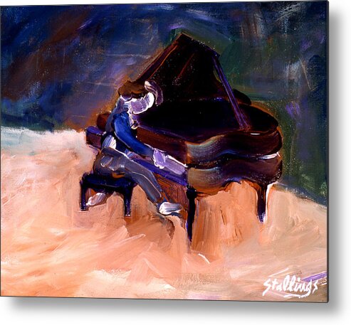 Music Metal Print featuring the painting Concert Hall by Jim Stallings