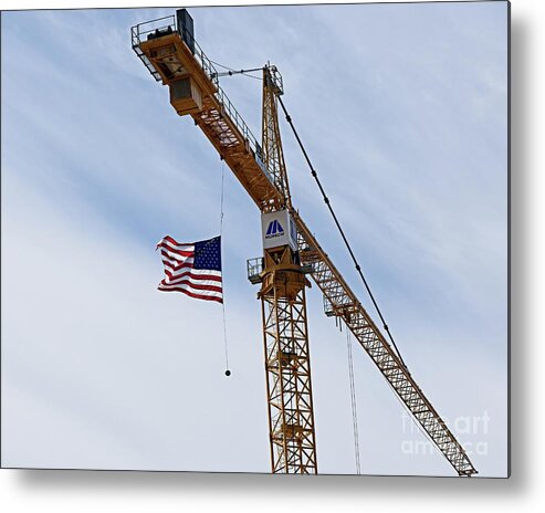American Metal Print featuring the photograph Construction Flag by Frank Kapusta