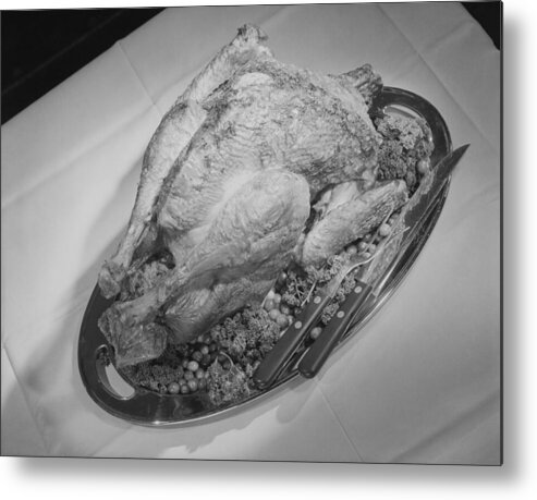 Chicken Meat Metal Print featuring the photograph Cooked chicken by George Marks