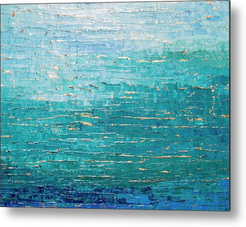 Blue Metal Print featuring the painting Cooled Blues by Linda Bailey