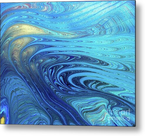 Abstract Metal Print featuring the painting Cosmic Flow by Lucy Arnold