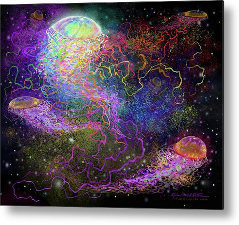 Cosmic Metal Print featuring the digital art Cosmic Celebration by Kevin Middleton