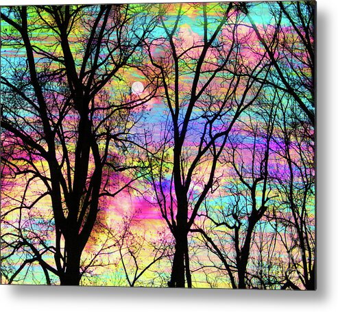Cotton Candy Metal Print featuring the mixed media Cotton candy sunrise by Gina Signore